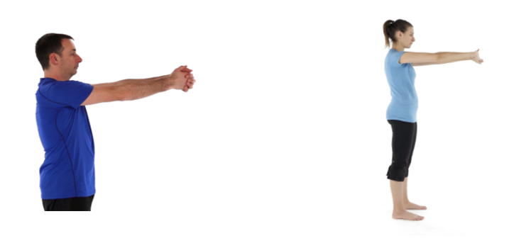 a man and a woman doing an elbow wrist extension exercise